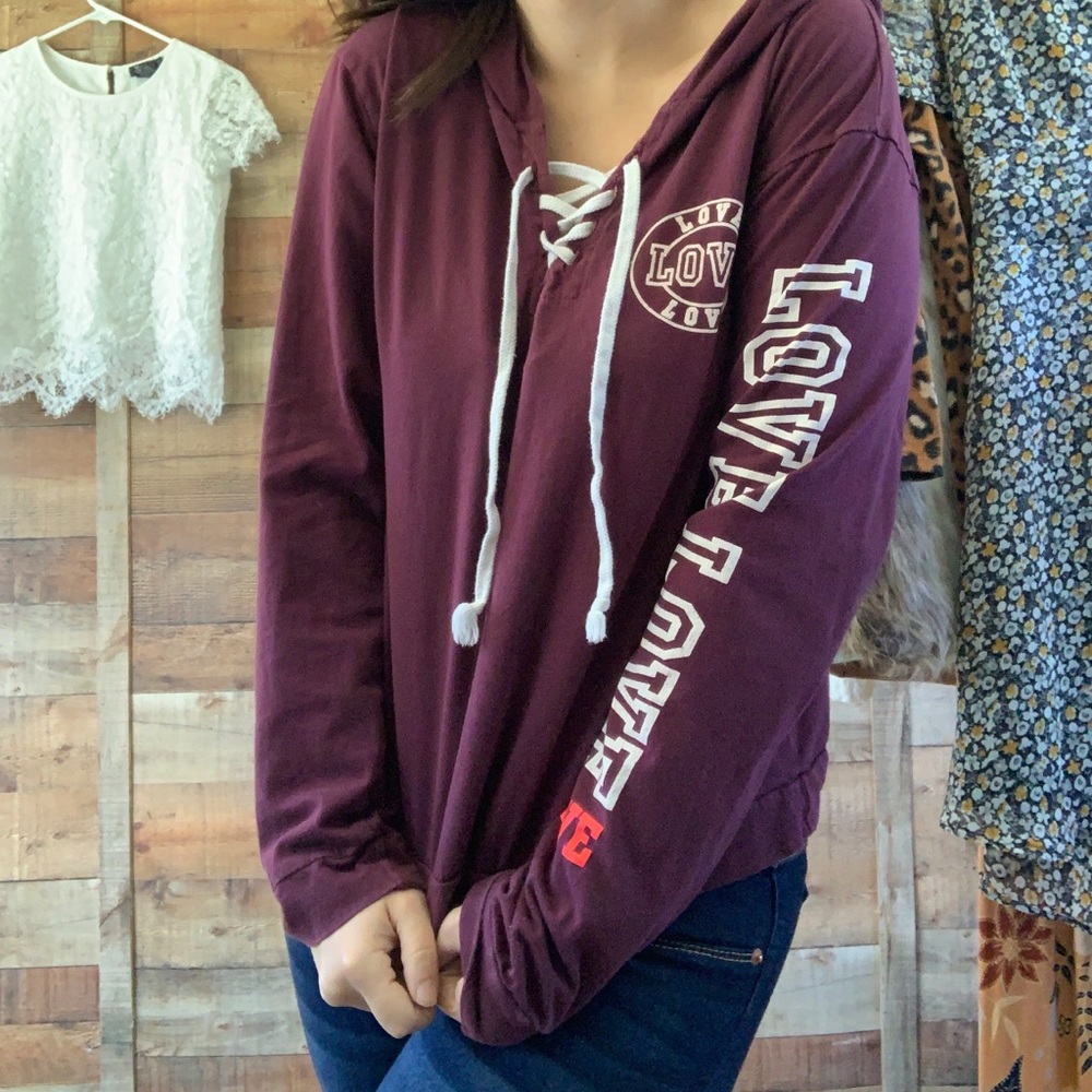 Cardio Couture maroon crop hoodie